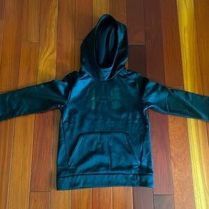 New with tags - Under Armour black hooded sweatshirt with logo youth small